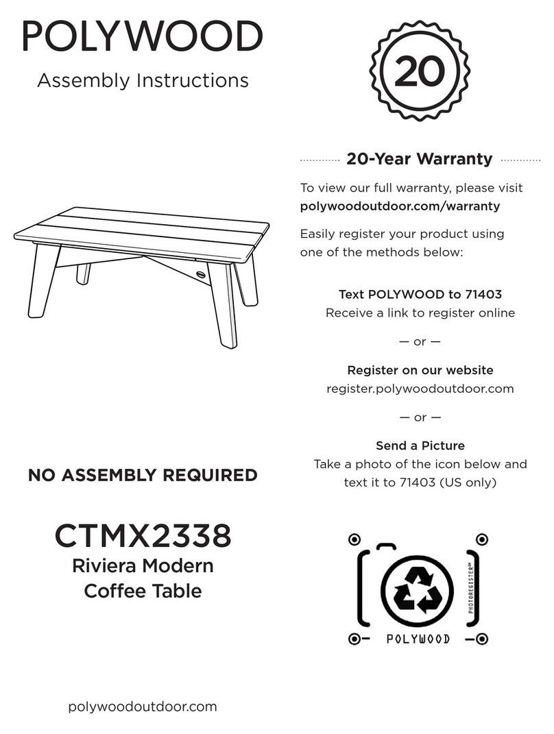 Polywood Riviera CTMX2338 Assembly instructions