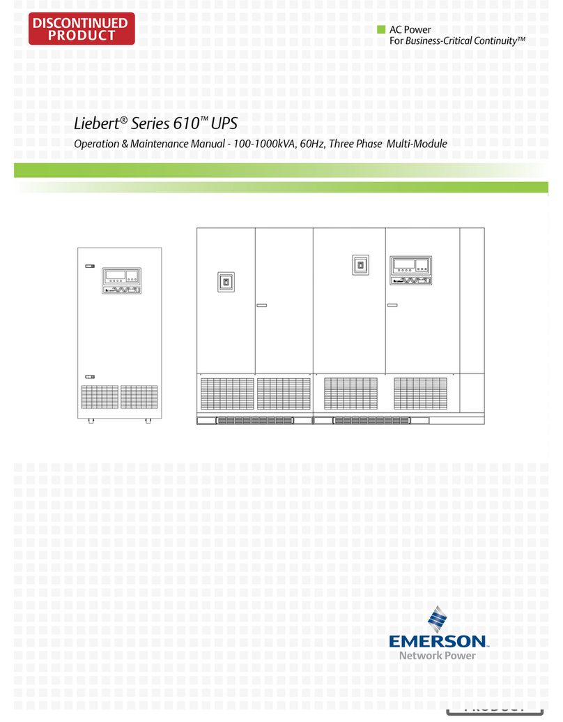Emerson Liebert Series 610 Operation & maintenance manual