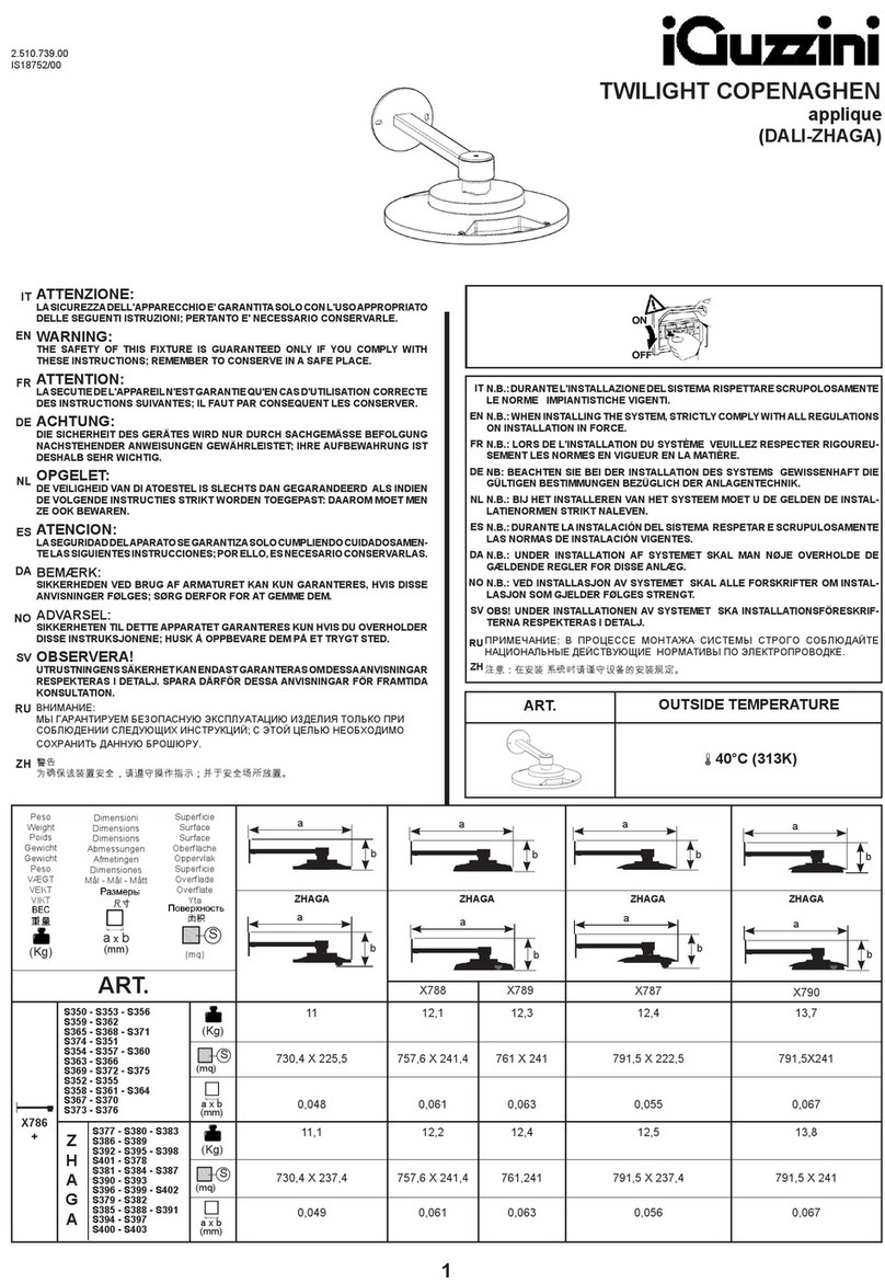 iGuzzini TWILIGHT COPENAGHEN S350 instructions