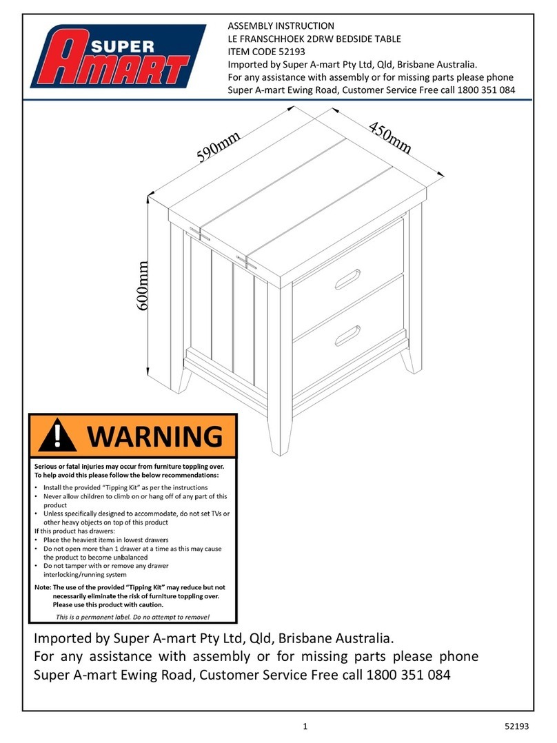 Super Amart LE FRANSCHHOEK 52193 User manual Super Amart LE FRANSCHHOEK 52193 User manual