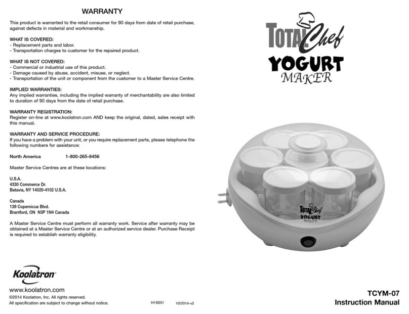 Koolatron TOTAL Chef TCYM-07 instruction manual