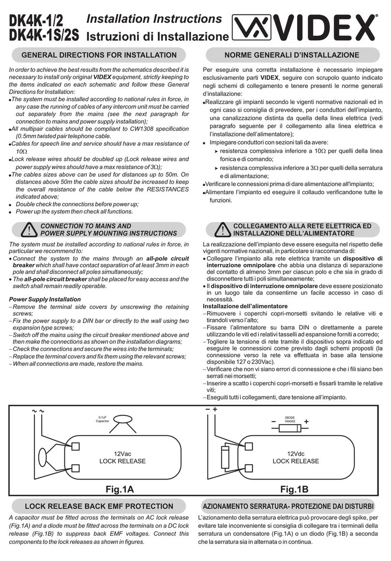 Videx DK4K-1 User manual