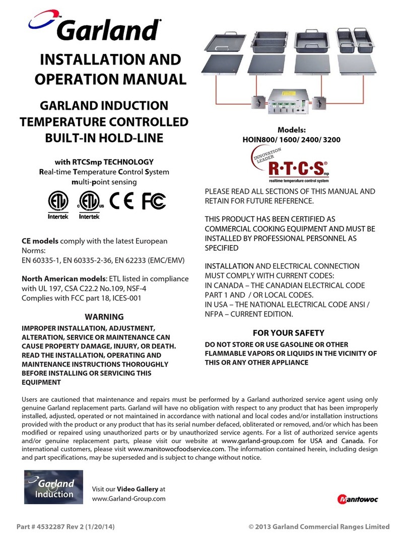 Garland HOIN800 Installation and operation manual Garland HOIN800 Installation and operation manual