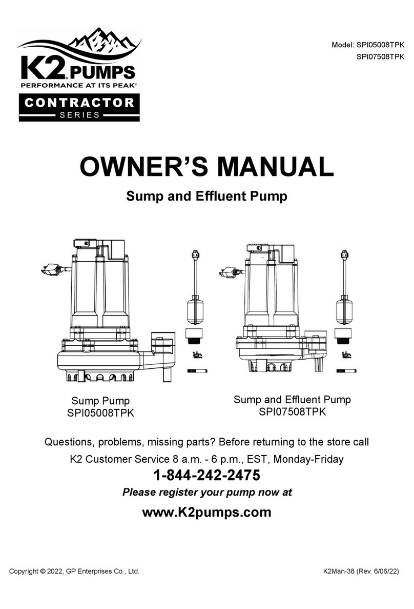 K2 Pumps SPI05008TPK owner's manual
