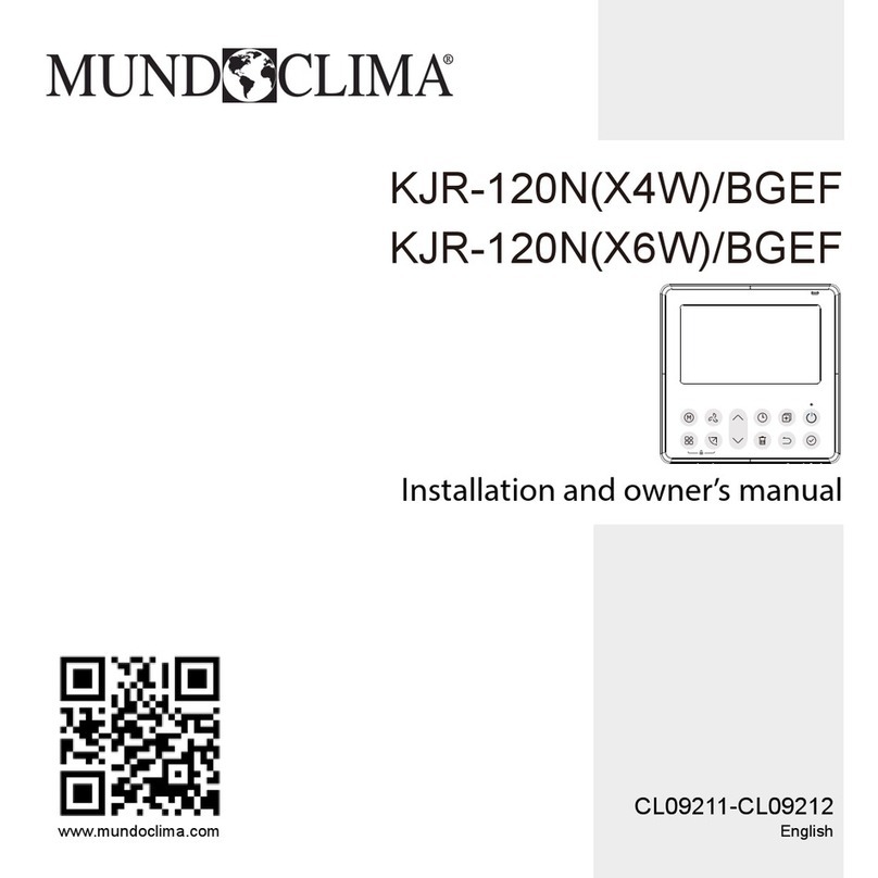 mundoclima KJR-120N(X4W)/BGEF Installation and owner's manual