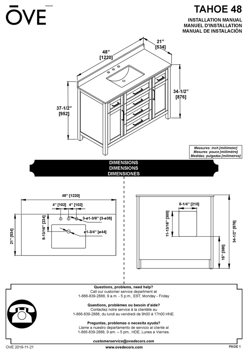 OVE TAHOE 48 installation manual