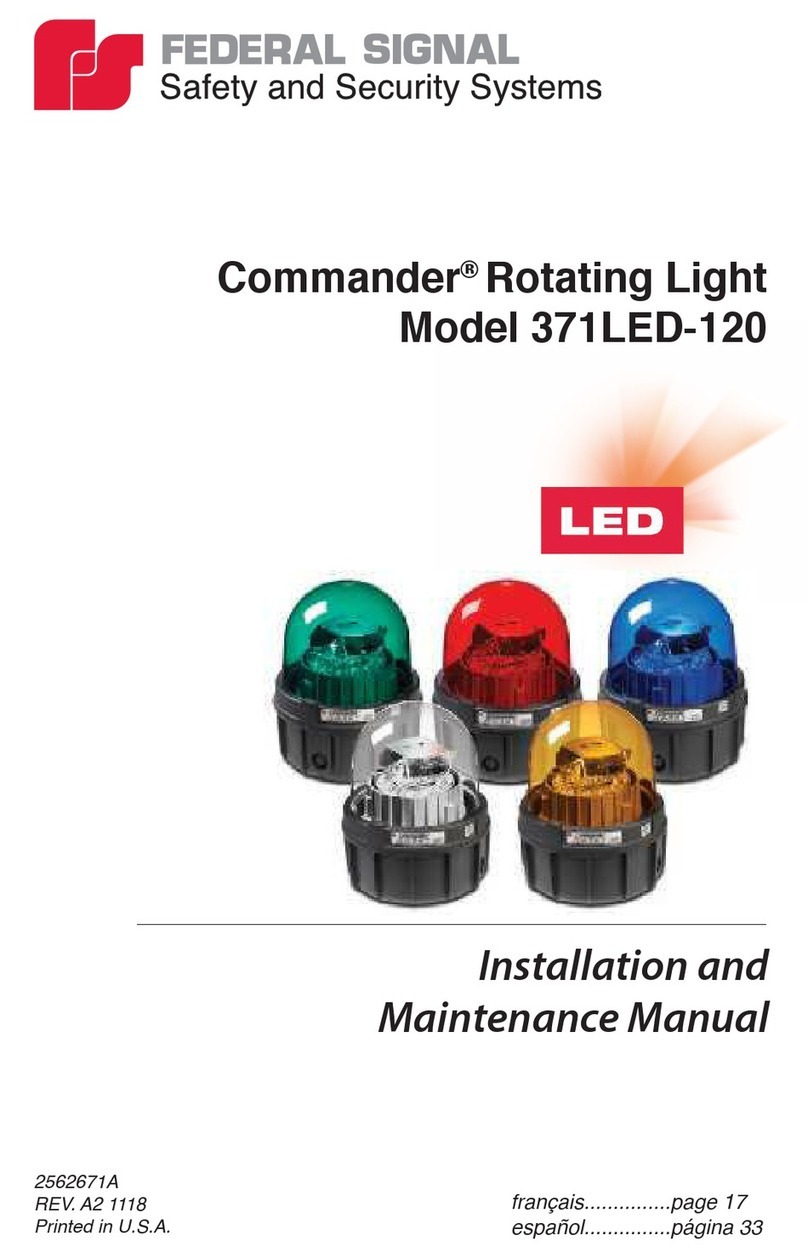 Federal Signal Corporation Commander 371LED-120B Installation and maintenance manual