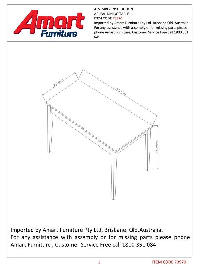 Amart Furniture ARUBA 73970 User manual Amart Furniture ARUBA 73970 User manual