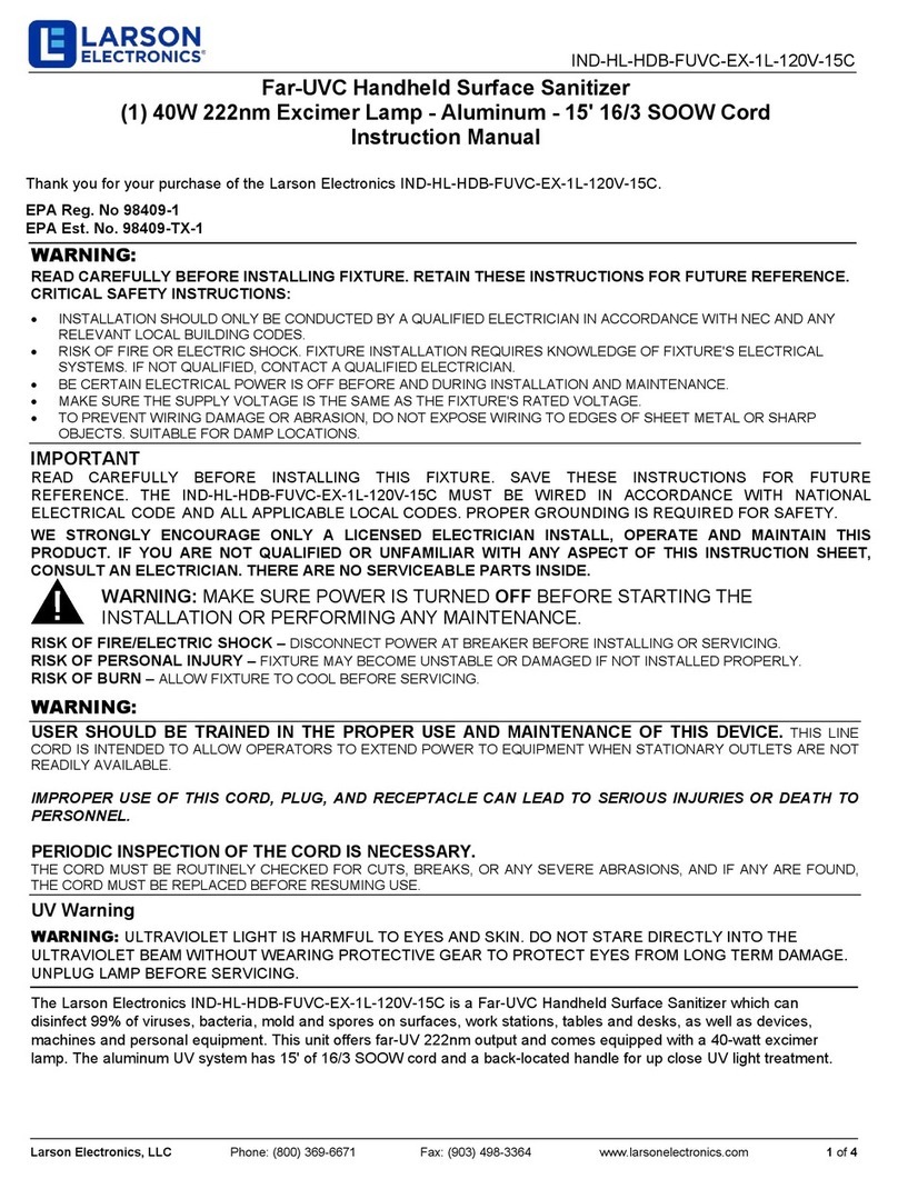 Larson Electronics IND-HL-HDB-FUVC-EX-1L-120V-15C User manual