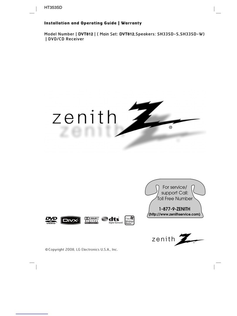 Zenith DVT812 Operating and maintenance manual