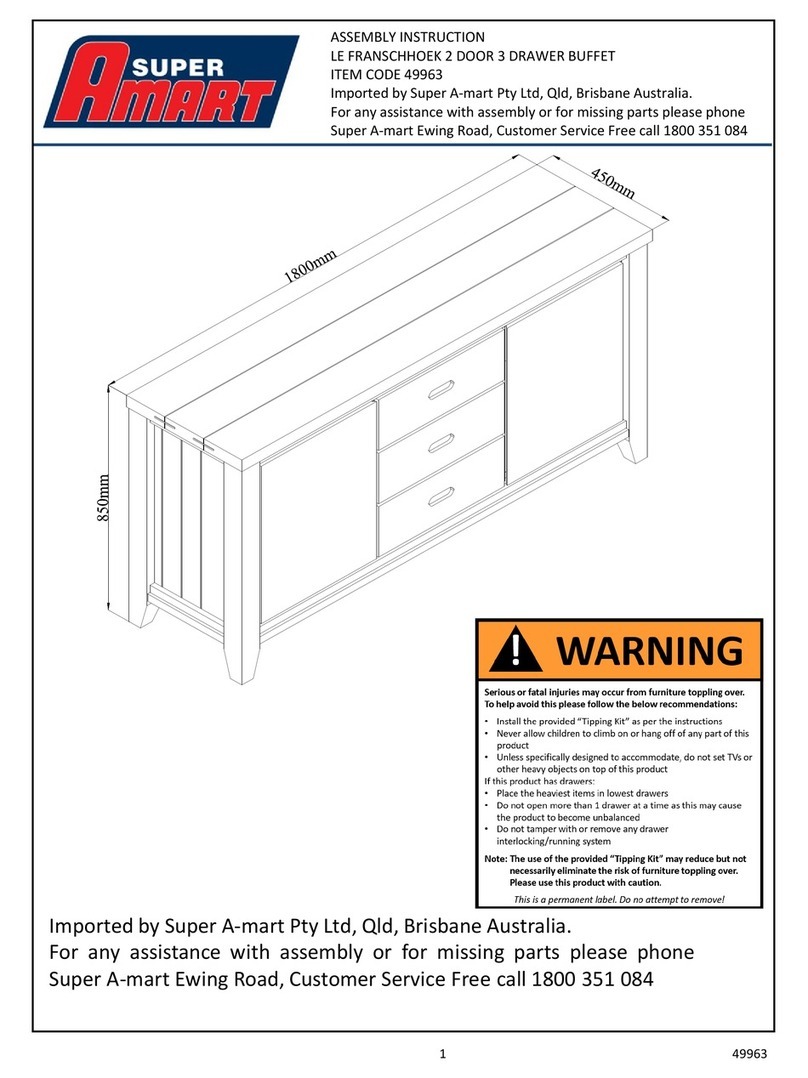 Super Amart LE FRANSCHHOEK 49963 Assembly instruction