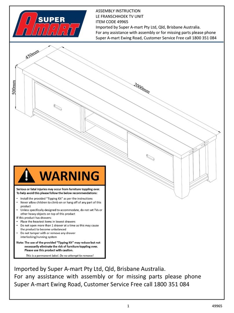 Amart Furniture LE FRANSCHHOEK 49965 Assembly instruction