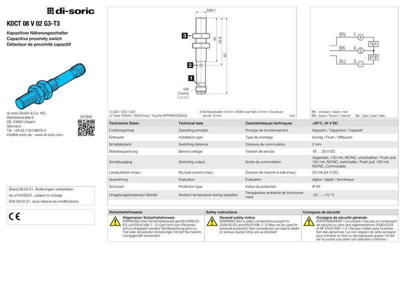 Di-soric KDCT 08 V 02 G3-T3 User manual