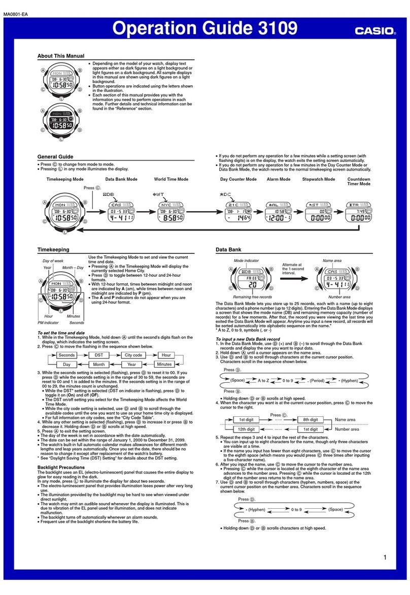 Casio G-Shock Baby-G BG-169DB-2B User manual