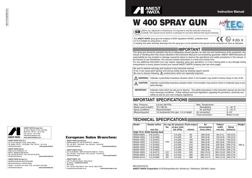 Anest Iwata W 400 User manual