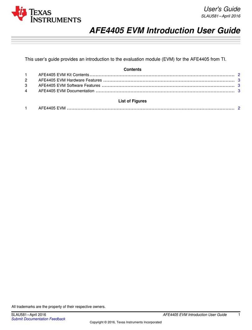 Texas Instruments AFE4405 EVM User manual