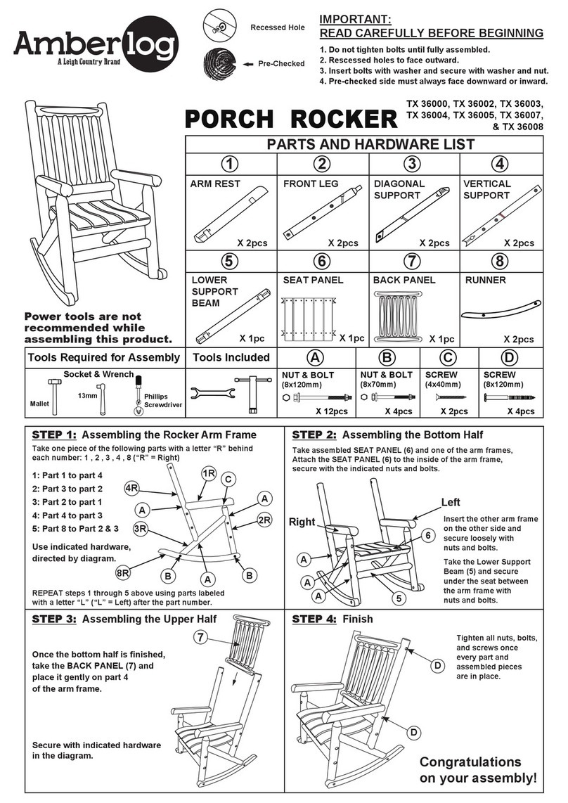 Leigh Country Amber-Log TX 36003 manual