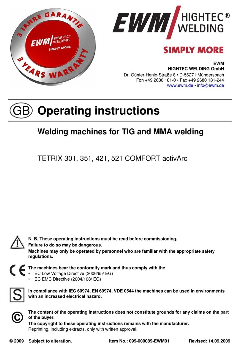EWM HIGHTEC WELDING TETRIX 301 COMFORT activArc operating instructions EWM HIGHTEC WELDING TETRIX 301 COMFORT activArc operating instructions