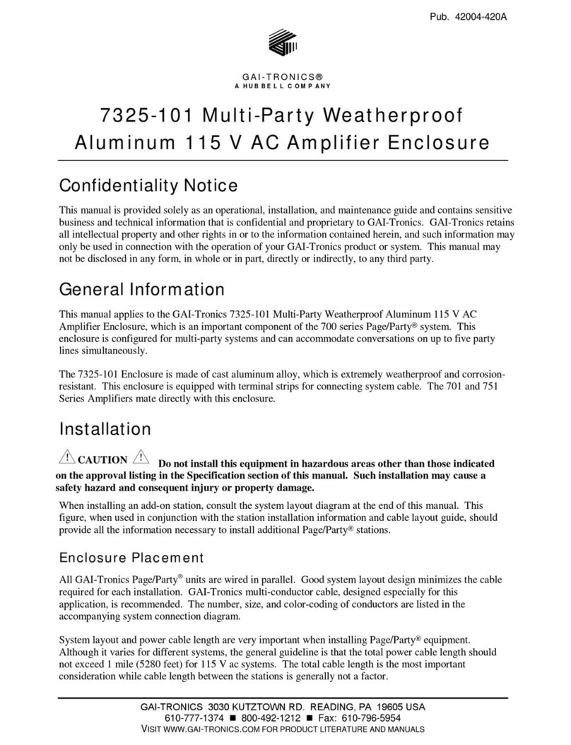 Hubbell GAI-TRONICS 7325-101 Mounting instructions