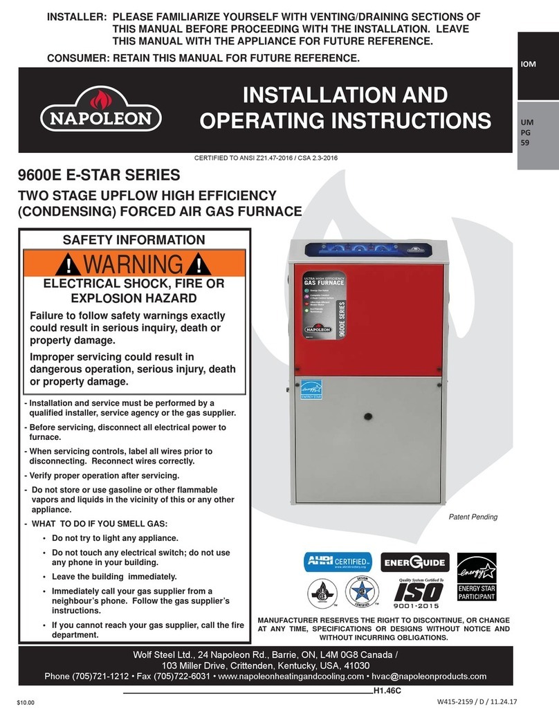 Napoleon 9600E E-STAR Series Installation and operating instructions