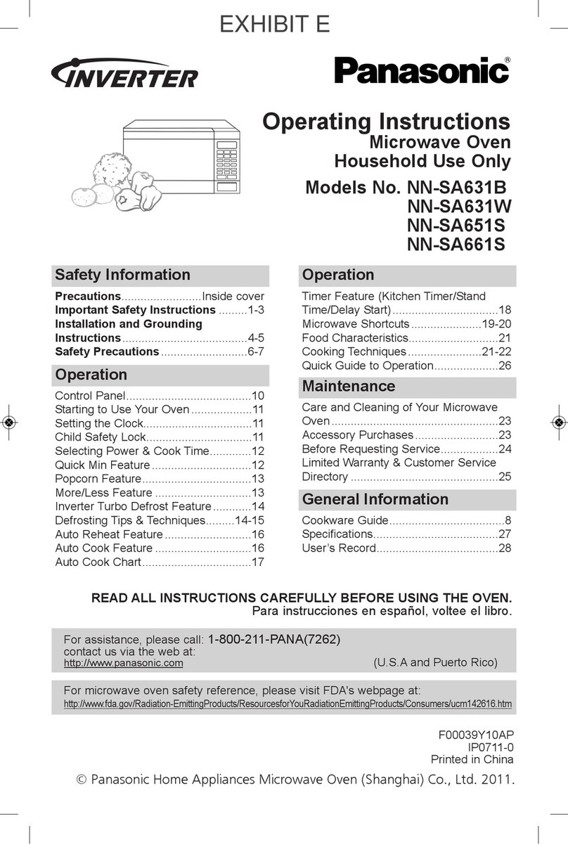 Panasonic NN-SA631B User manual