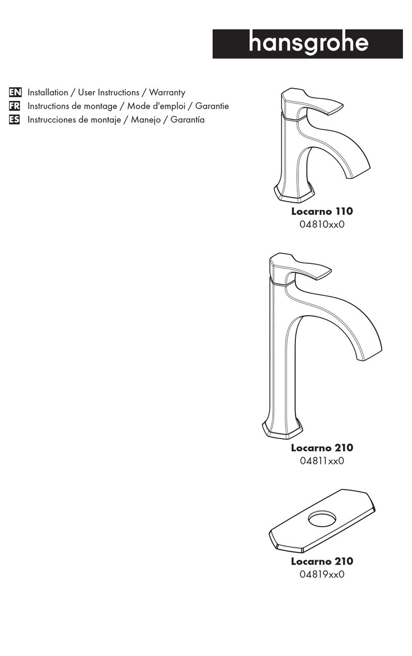 Hans Grohe Locarno 110 04810 0 Series Installation/User Instructions/Warranty Hans Grohe Locarno 110 04810 0 Series Installation/User Instructions/Warranty