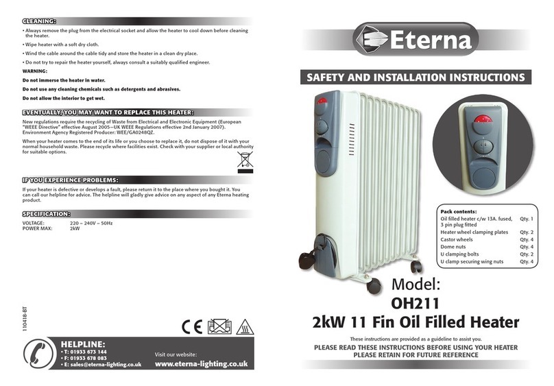 Eterna OH211 Safety and installation instructions