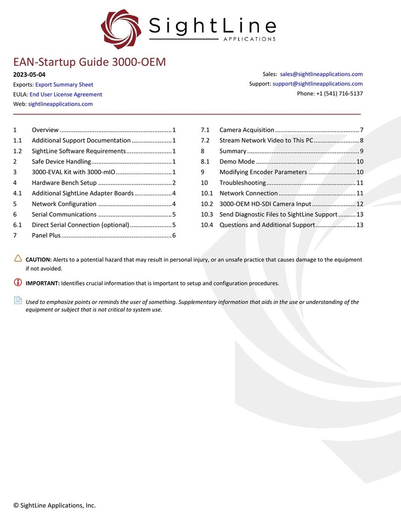 SightLine 3000-OEM Startup guide
