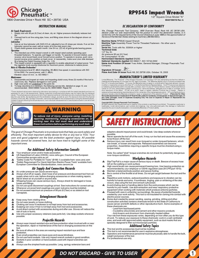 Chicago Pneumatic RP9545 instruction manual Chicago Pneumatic RP9545 instruction manual