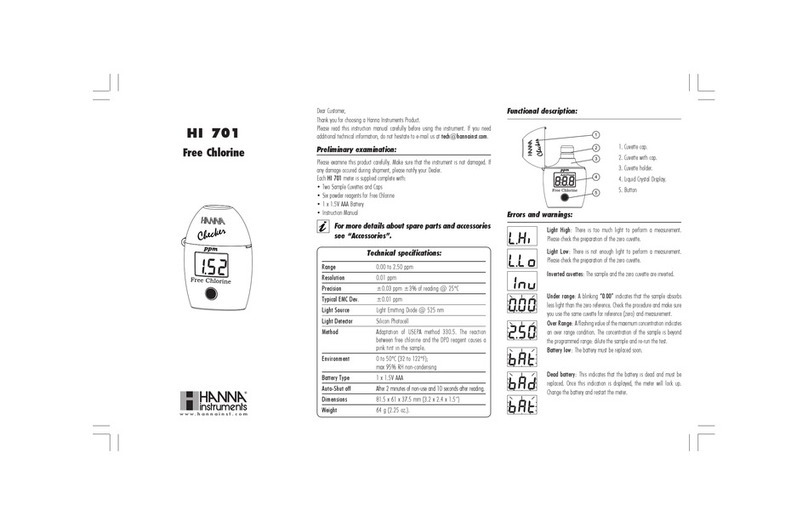 Hanna Instruments HI 701 User manual