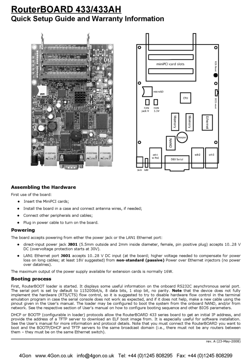 4gon RouterBOARD 433 Quick setup guide and warranty information