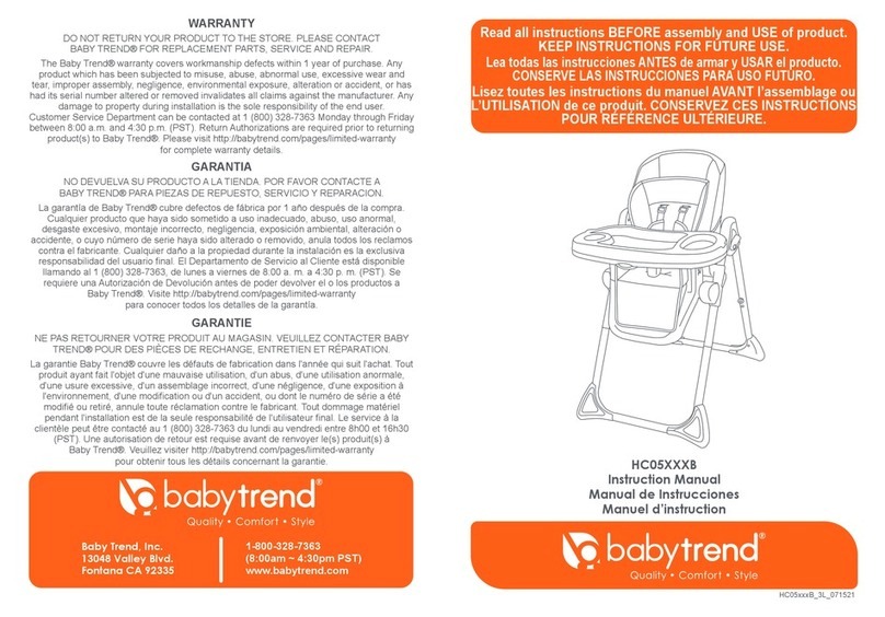 Baby Trend Tot Spot HC05 B Series instruction manual