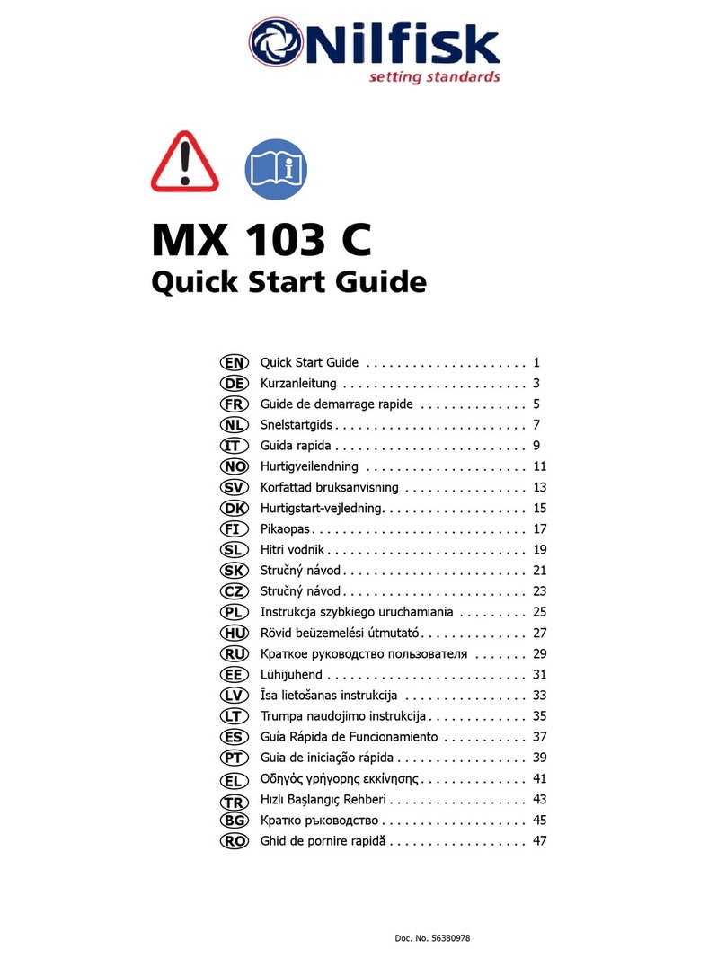 Nilfisk-Advance MX 103 C quick start guide