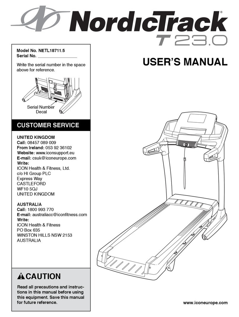 ICON NordicTrack T 23.0 NETL18711.5 User manual