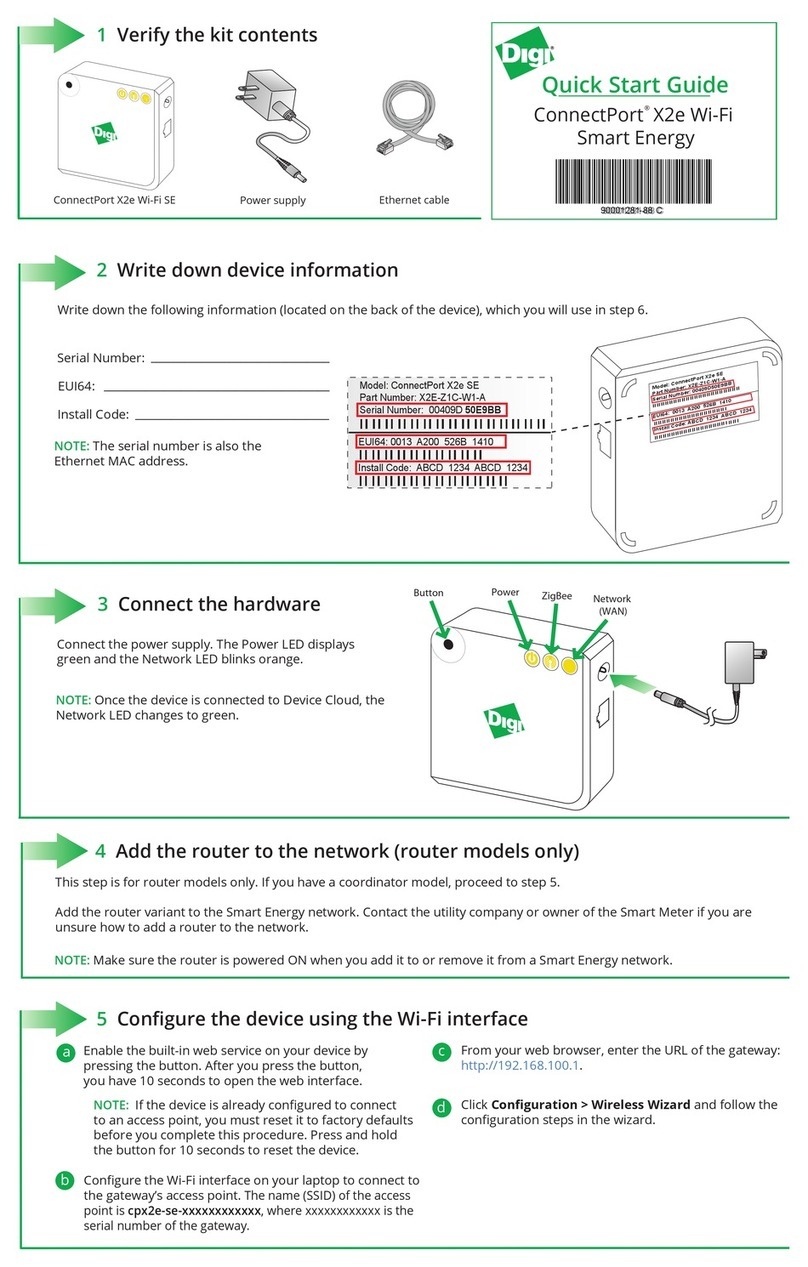 Digi X2E-Z1C-W1-A User manual