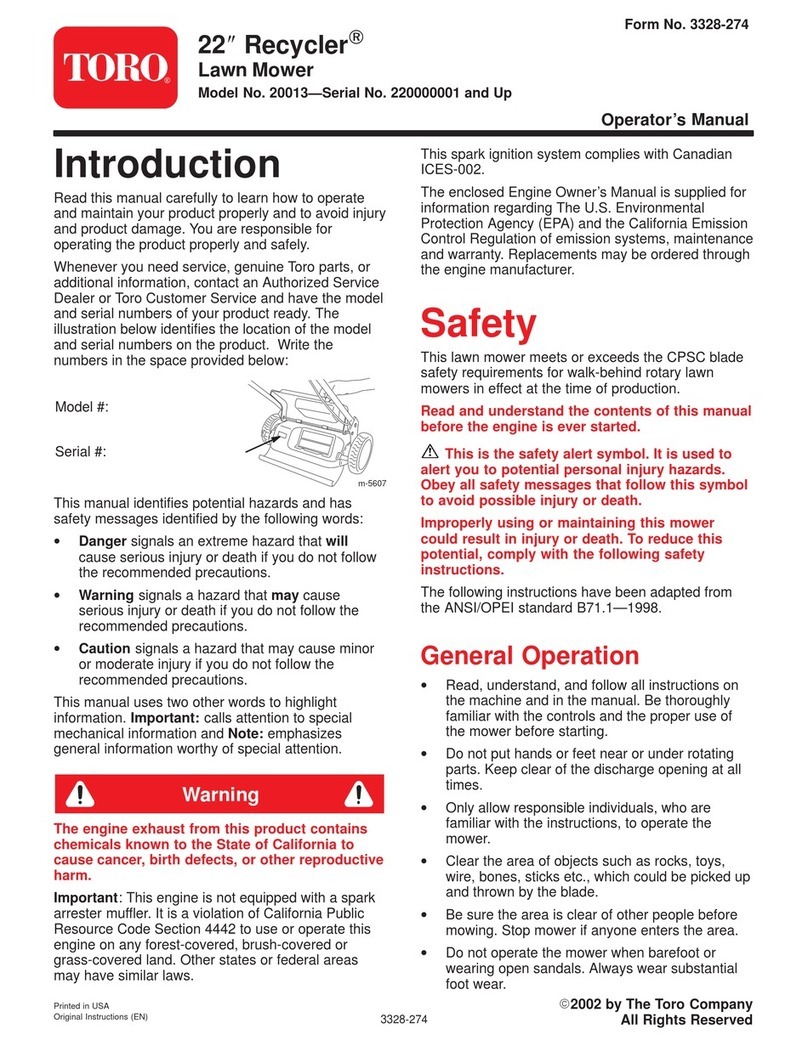 Toro 20013 User manual Toro 20013 User manual