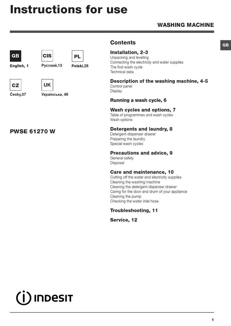 Indesit PWSE 61270 W Instructions for use