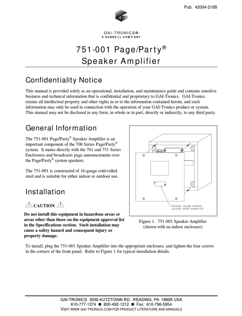 Hubbel GAI-TRONICS Page/Party 700 Series quick start guide