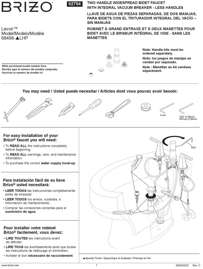 Brizo Levoir 68498-GLLHP User manual