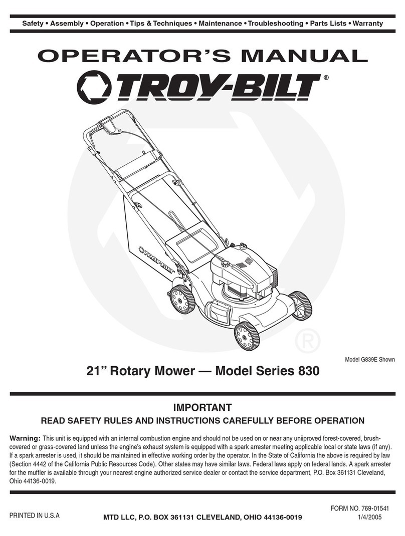 Troy-Bilt G839E Operator's manual