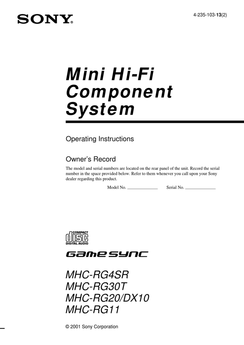 Sony GAME SYNC MHC-PG4SR User manual