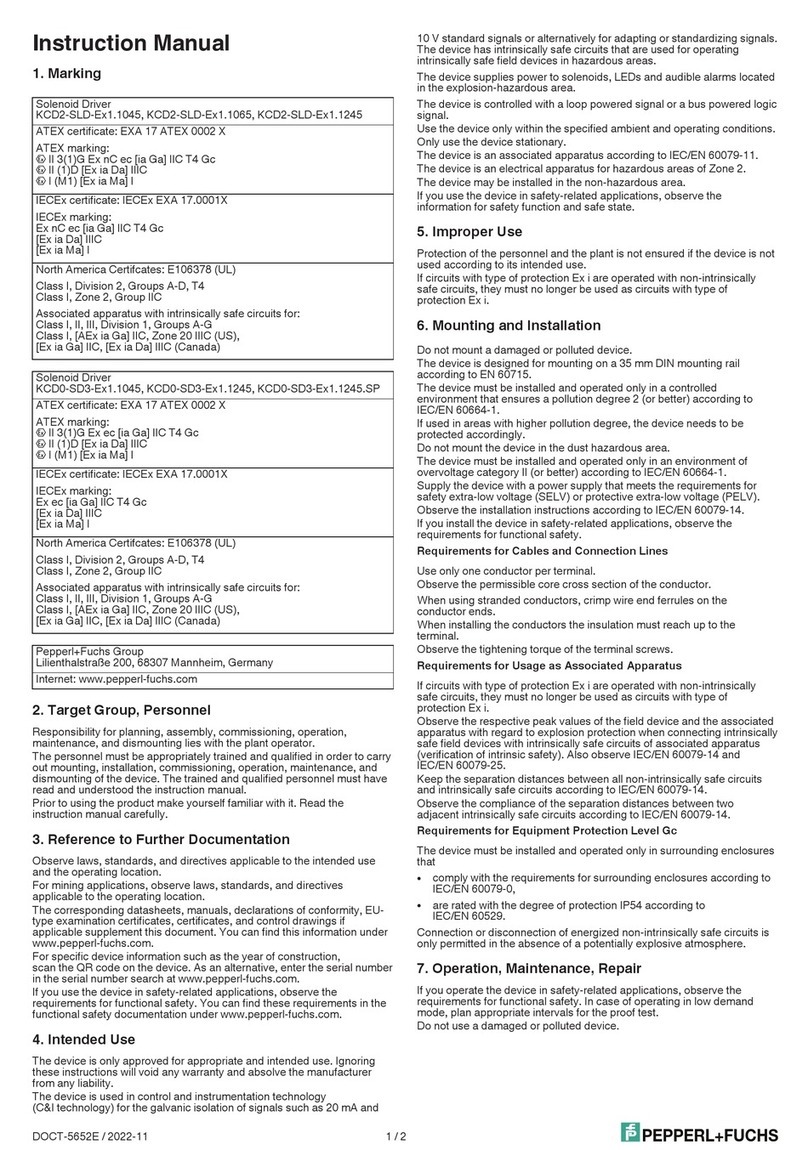 Pepperl+Fuchs KCD2-SLD-Ex1.1045 User manual