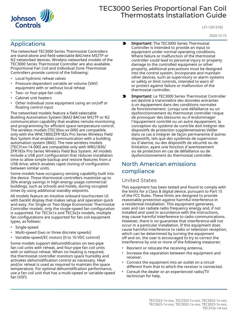 Johnson Controls TEC3023-14-000 User manual
