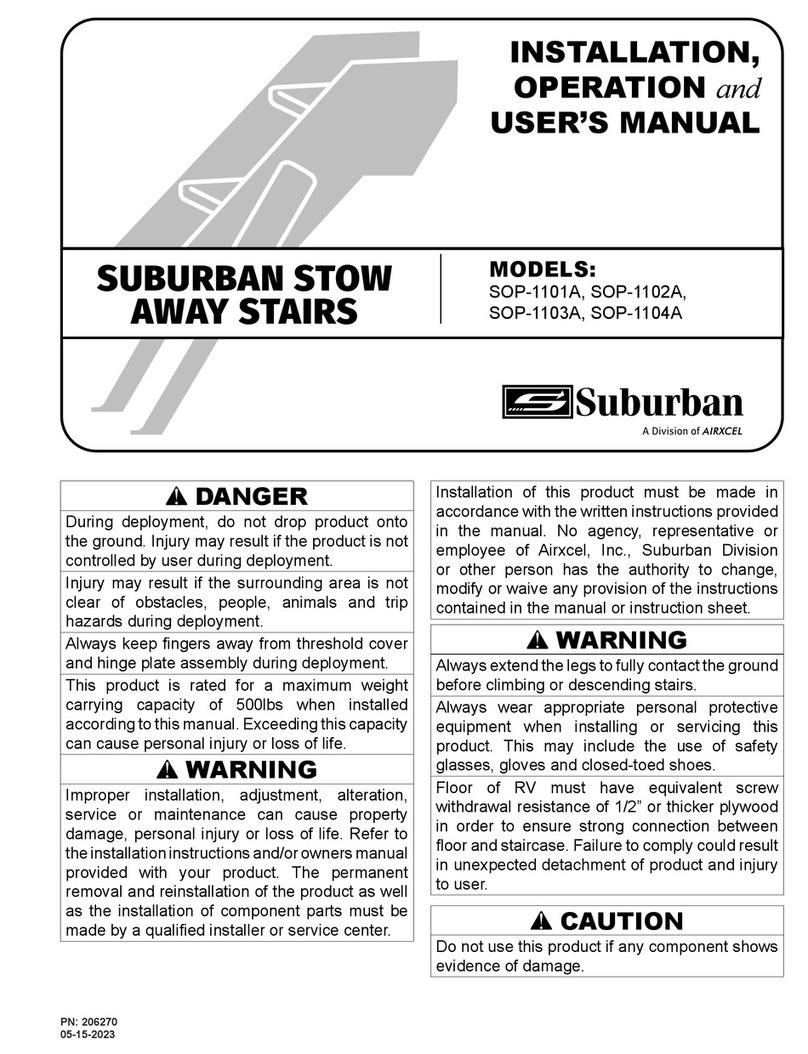 Airxcel SUBURBAN SOP-1101A Installation, Operations and User's manual
