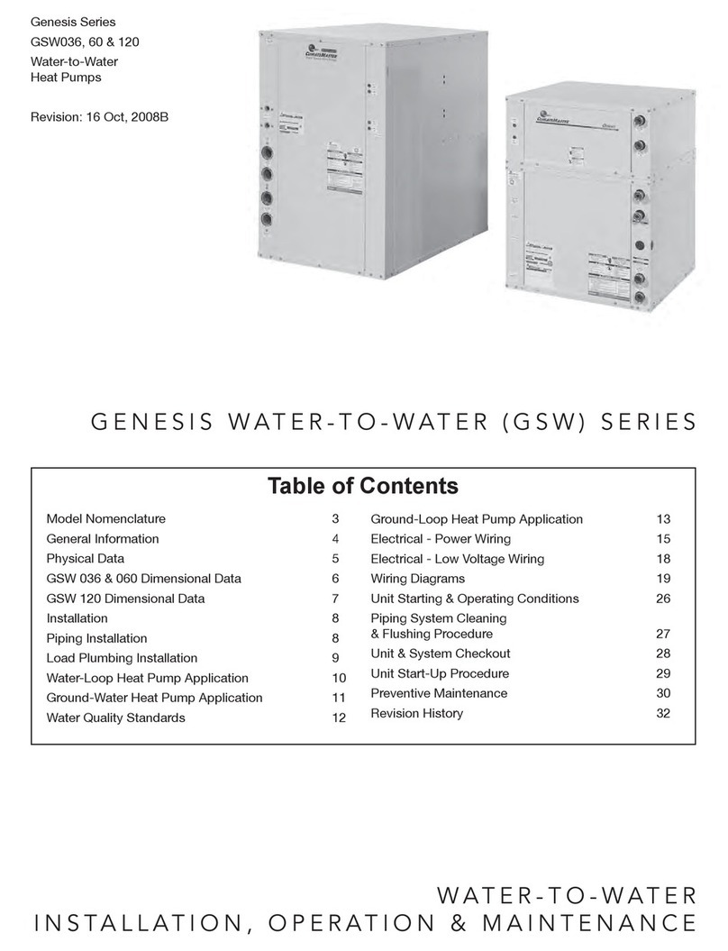 ClimateMaster Genesis Series Installation operation & maintenance