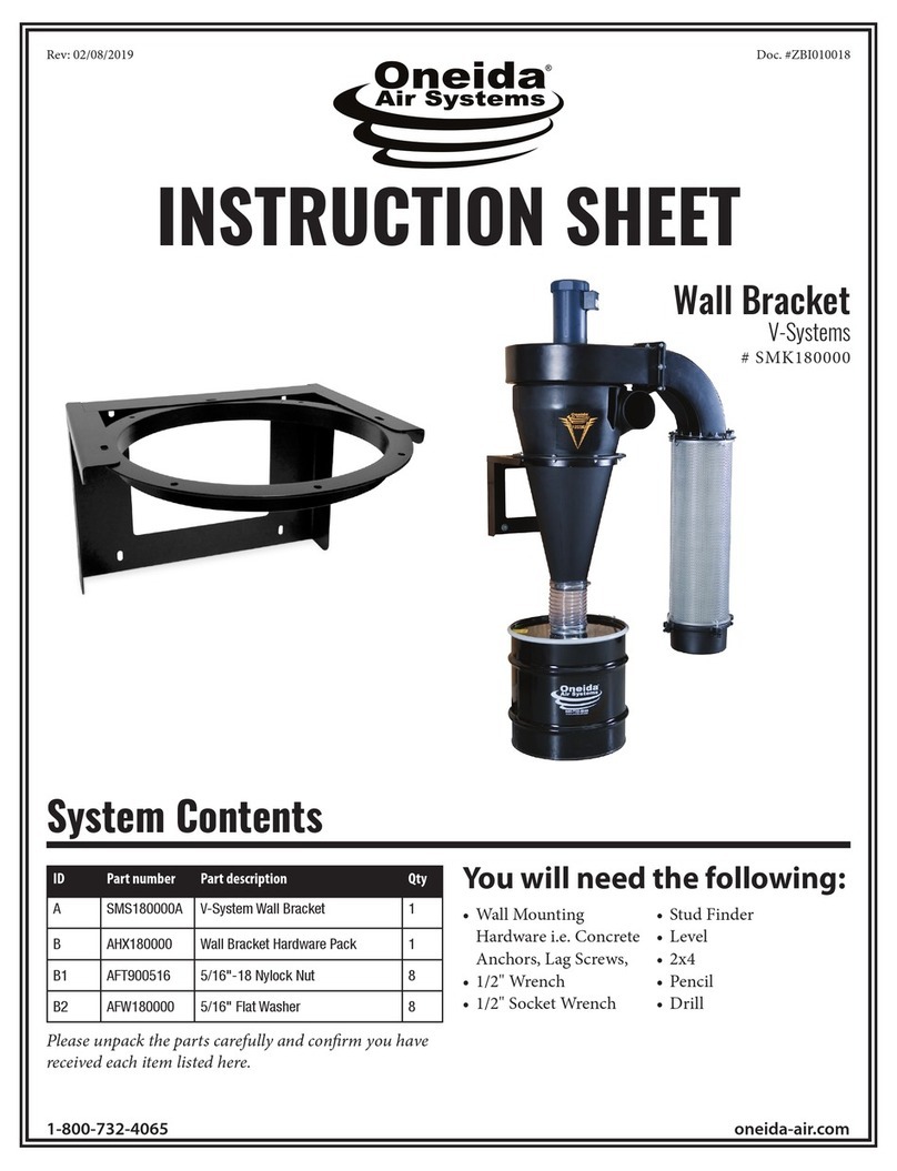 Oneida Air Systems SMK180000 instruction sheet