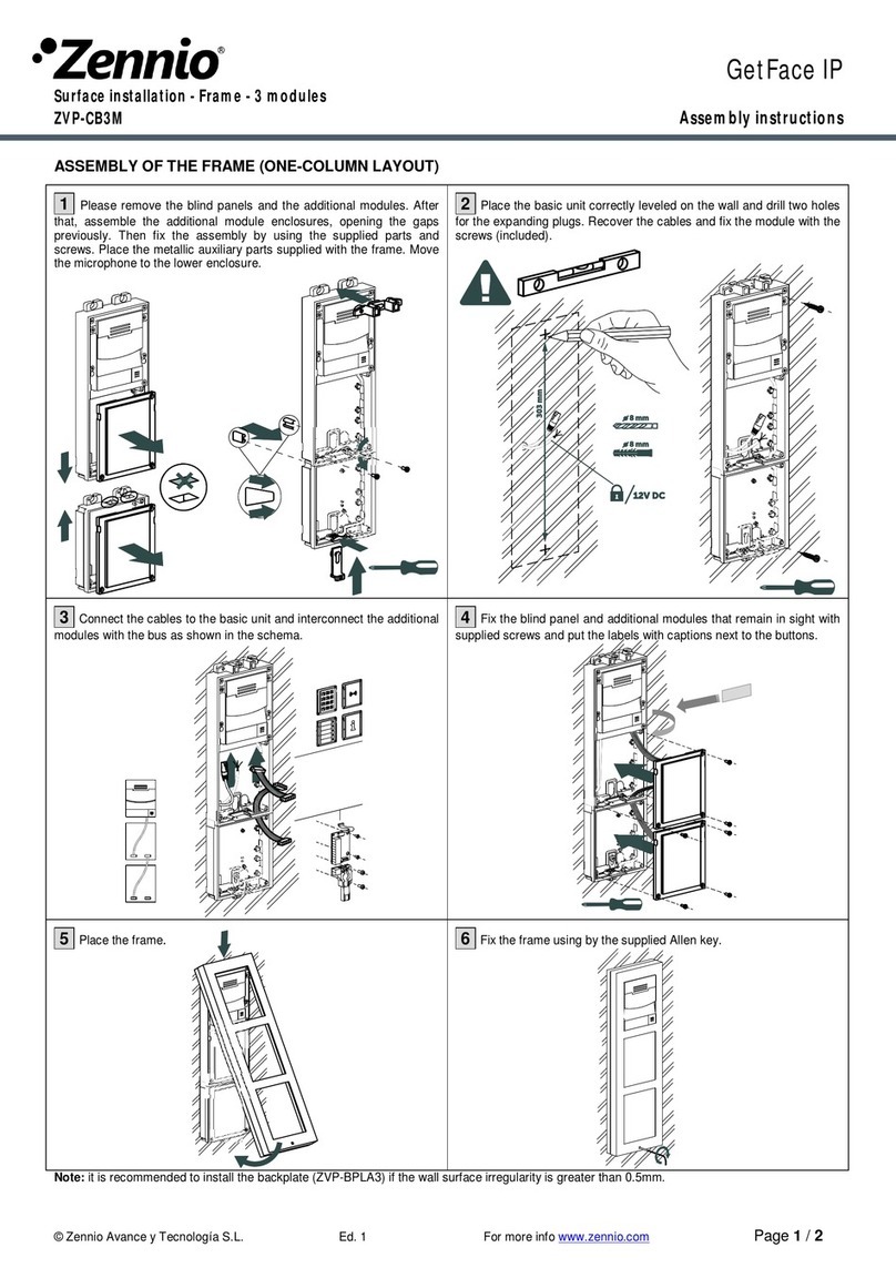Zennio GetFace IP ZVP-CB3M Installation