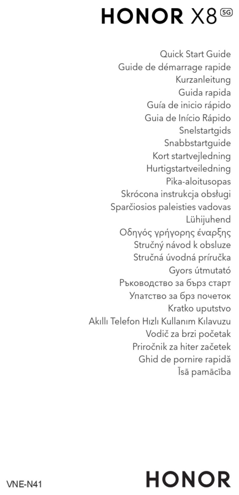 honor X8 5G User manual