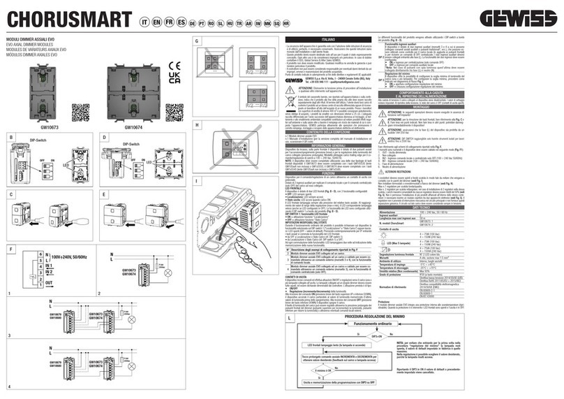 Gewiss CHORUSMART GW10673 quick start guide