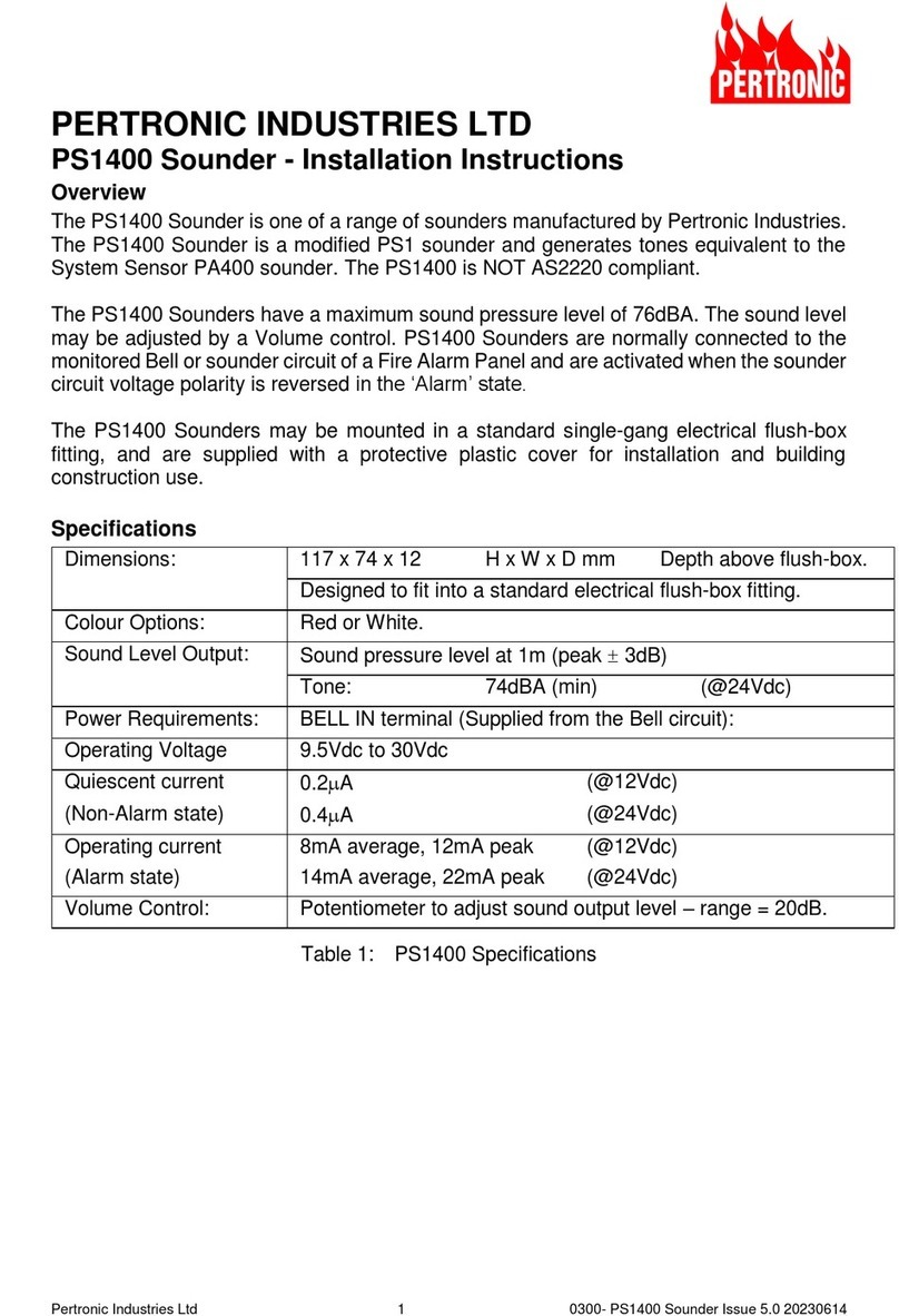 Pertronic PS1400 User manual